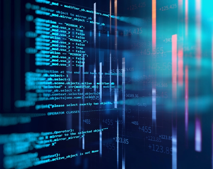 Code on a screen